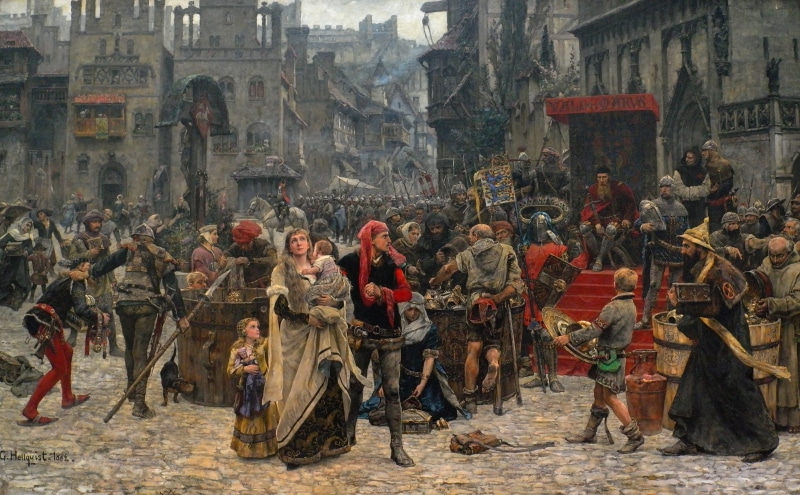 Visby, painting, Swedish National Museum, 2K, Valdemar Atterdag, Carl Gustaf Hellqvist, the middle ages, history