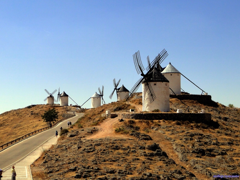 spain, daytime, concrete, windmills, molinos, molino, medieval, espagne, windmill, provincia, five, españa, 2K, middle ages, architecture, castilla la mancha