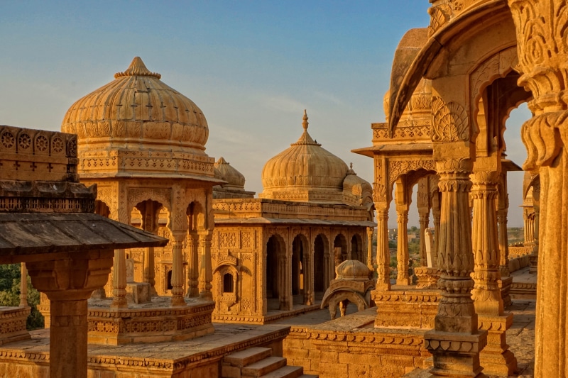 arch, ancient civilization, evening light, history, religion, archaeology, architecture, bada bagh, building exterior, historically, day, dome, evening sun