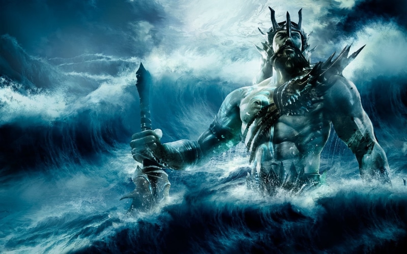 Fantasy, conflict, clothing, illustration, headwear, strength, weapon, adult, fighting, 720P, nature, government, aggression, people, Poseidon, sport