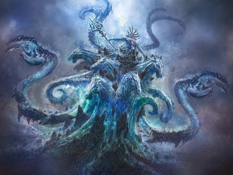 outdoors, sky, creativity, 720P, art and craft, mystery, sea, digital composite, Poseidon (God of War), God of War, flowing, multi colored, spirituality