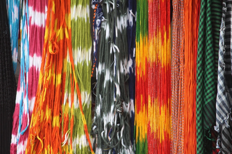 flowing, tirupati balaji, local, decoration, motion, 5K, no people, strings, material, indoors, shopping, retail, backgrounds, shop, close-up, textured