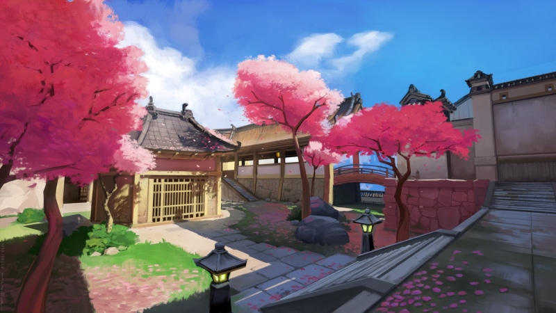 tree, sakura trees, flowering plant, house, beauty in nature, growth, residential district, built structure, traditional japanese, pink color, day, Games