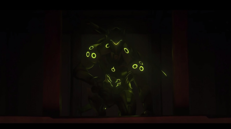 number, wall - building feature, no people, dark, illuminated, motion, yellow, accessory, Genji (Overwatch), night, Overwatch, black, architecture, built structure