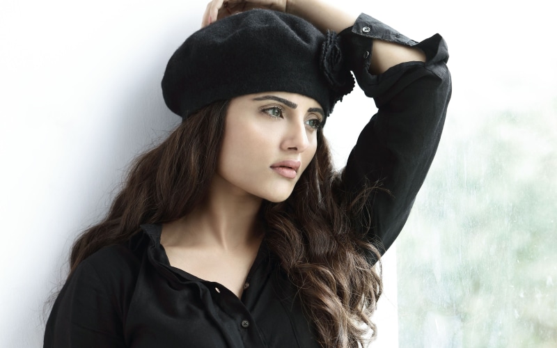 hat, indoors, actress, headshot, s, one person, hairstyle, women, bhatt, adult, bollywood, woman, front view, young adult, black color, young women, portrait