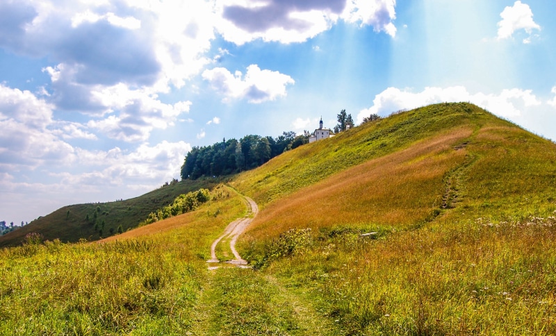 barrow, demerdzhi, religion, clouds, plains, blue, tranquil scene, mountain, mountain road, no people, scenics, orthodox, st, choice awards, non-urban scene