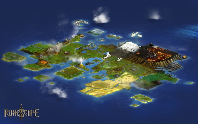 fantasy, runescape, 1080P, island, city, adventure, map