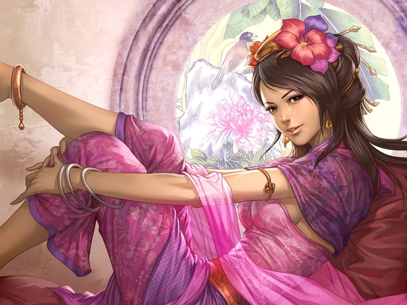diao chan, warriors, earrings, dynasty, dynasty warriors, video, chan, 720P, brunette, games, diao, video games