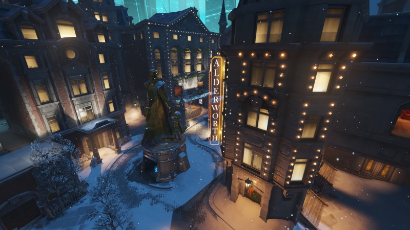 dusk, outdoors, nature, snow, high angle view, city, night, no people, building exterior, architecture, illuminated, KINGSROW, winter, cold temperature