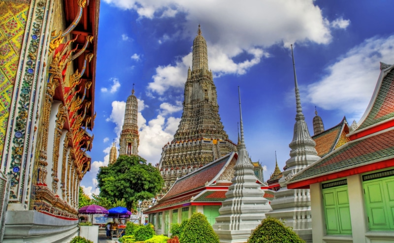 cloud - sky, Temple, wat, ornate, 4K, building exterior, no people, travel destinations, nature, City, day, angkor, belief, Asia, built structure, the past