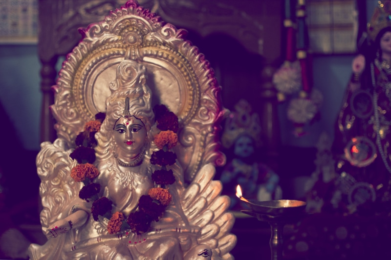 still life, goddes, creativity, ancient, statue, india, representation, indoors, focus on foreground, ornate, human representation, indian goddess, saraswati
