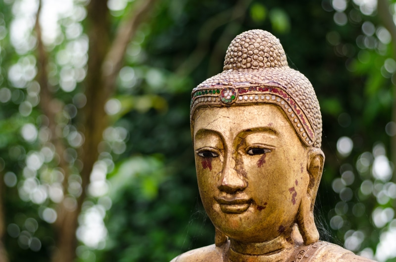 ancient, body part, thailand, spiritual, 4K, spirituality, human body part, buddha, oriental, religion, worship, headshot, craft, gautama, golden, god