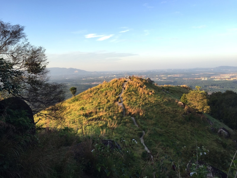 hike, sunrise, scenics - nature, broga hill, 2K, non-urban scene, tranquility, bukit broga, land, growth, hill, grass, malaysia, hiking, outdoors, selangor