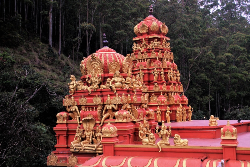 ornate, place of worship, forest, artistic, no people, built structure, art and craft, spirituality, shrine, the style of the country, sri lanka, gold