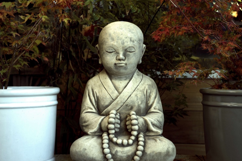 adult, day, male likeness, spirituality, nature, art, plants, human representation, buddha, plant, symbol, traditio, front view, 4K, craft, famous, garden