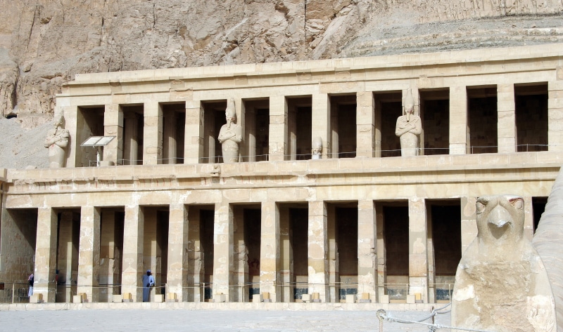 architecture, old, pharaoh, travel destinations, outdoors, architectural column, woman, travel, archaeology, sunlight, ancient civilization, 4K, incidental people