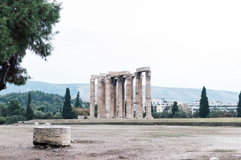 photogrpaher, travel destinations, canon 70d, archaeology, tree, columns, day, nature, greece, center, old ruin, ruined, mythology, ancient, sky, 5K, colorful