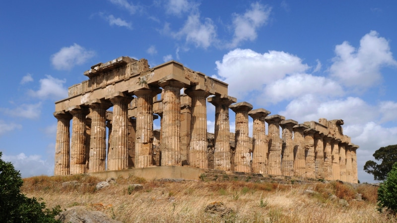 parthenon, the past, 4K, built structure, selinunte, sky, building exterior, no people, architectural column, colonnade, ruined, archaeology, nature, history