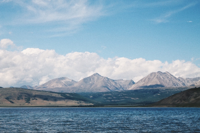tranquil scene, day, view into land, 4K, tranquility, mountain, lake, range, idyllic, mongolia, scenics - nature, mountain range, environment, beauty in nature