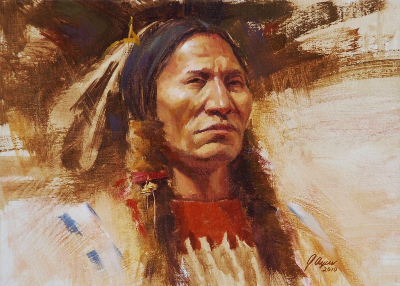 american, painting, 1080P, 3d and abstract, male, artwork, illustration, indian, native, historic
