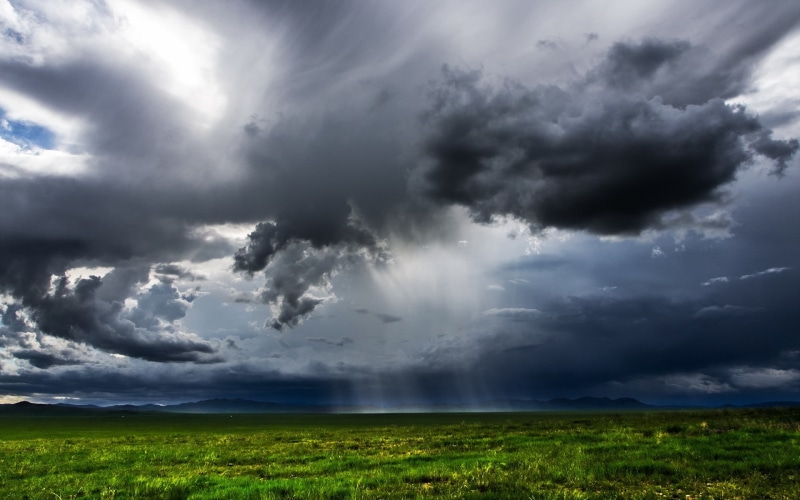 Dark, Green, Clouds, Fields, Mongolia, 1080P, Rain, nimbus