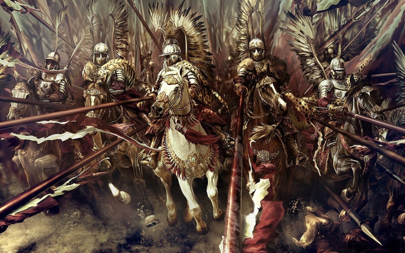 Poland, Polish hussar, military, fantasy art, 720P, soldier, war