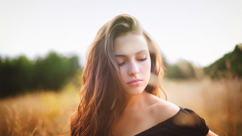 beautiful people, face, contemplation, one person, fashion, fields, bare shoulders, hairstyle, wearing, brunette, brown, brown hair, adult, headshot, 1080P