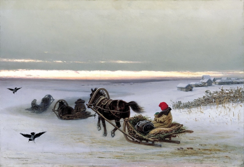 1080P, black, horse, animal family, group of animals, vertebrate, sky, snow, lake, duck, crows, animals in the wild, beauty in nature, Georgian, animal wildlife