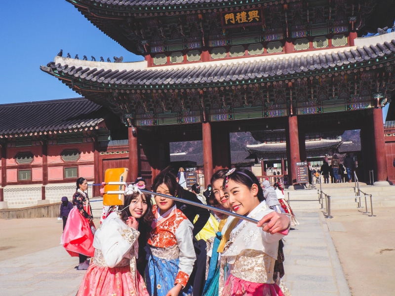 travel destinations, traditional clothing, lifestyles, built structure, day, adult, architecture, japanese, travel, 4K, seoul, place of worship, people
