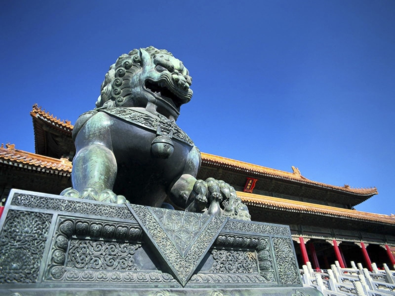 history, statue, palace, outdoors, imperial lion, travel Destinations, human representation, famous Place, beijing, symbol, sculpture, temple - Building