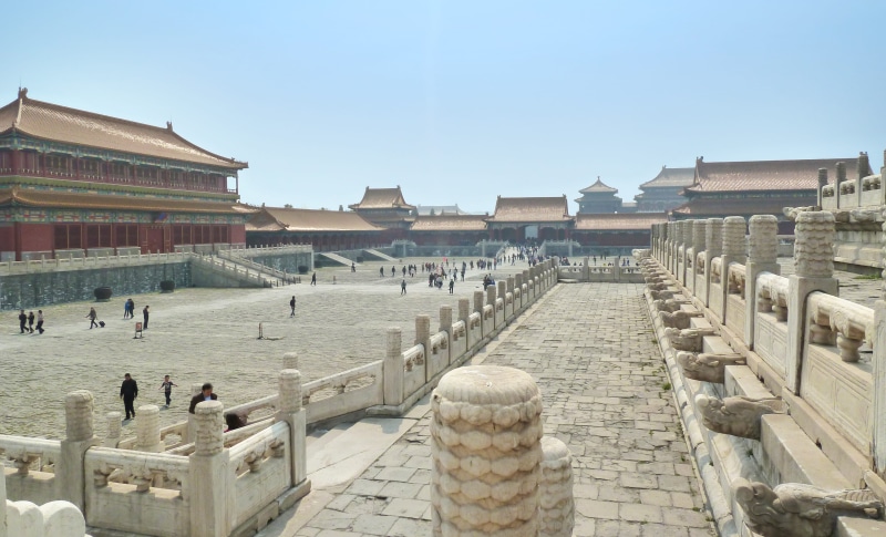 beijing, clear sky, city, travel destinations, building, china, the past, ancient civilization, incidental people, outdoors, day, forbidden city, 4K, travel