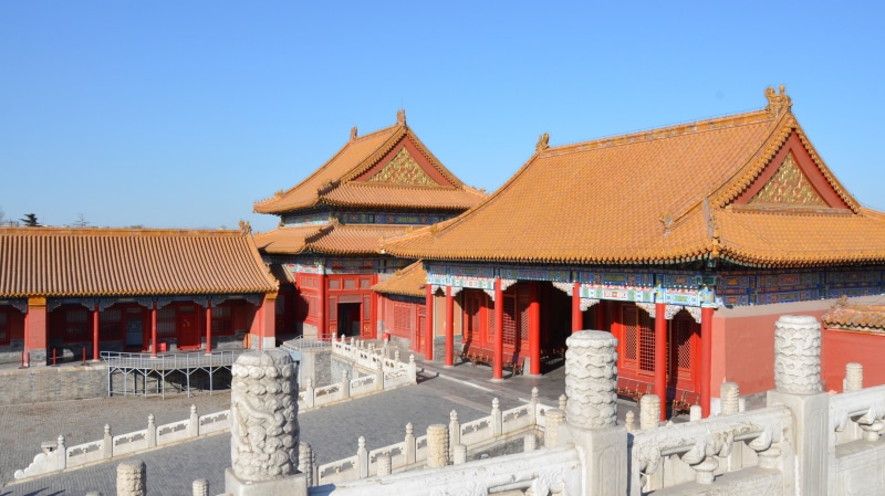 no people, palace, nature, architecture, religion, travel destinations, temple, architectural column, beijing, built structure, spirituality, blue, building