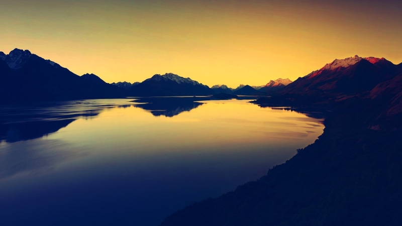no people, reflection, mountain, tranquil scene, body, sky, lake, mountains, outdoors, mountain range, silhouette, non-urban scene, nature, 1080P, idyllic