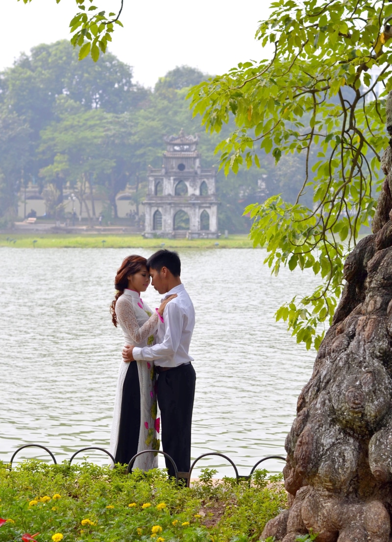 women, relationship, full length, young, bridegroom, outdoors, couple, couple - relationship, young adult, vietnam, emotion, together, lovers, positive emotion