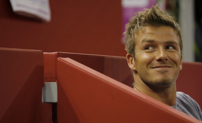 neck, laptop, hairstyle, head And Shoulders, happiness, David beckham, looking At Camera, sitting, player, business, real People, Mohawk, occupation, indoors