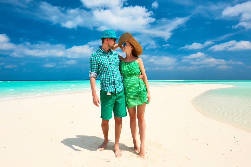 idyllic, maldives, embracing, outdoors, joy, two People, vacations, sky, standing, summer, travel, luxury, land, island, hat, beauty in nature, love, journey