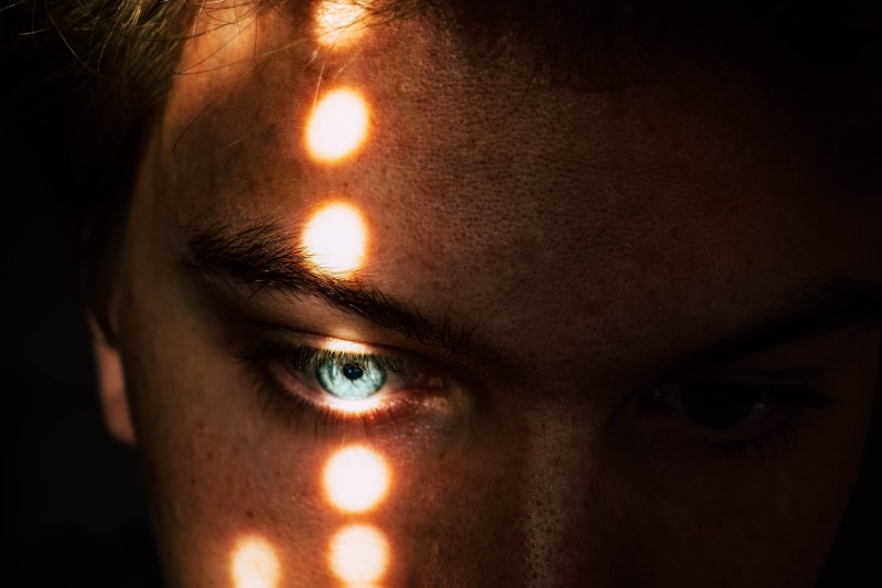 one person, adult, eye, black background, front view, 4K, eyebrows, eyeball, headshot, portrait, body part, young adult, dark, real people, men, human face
