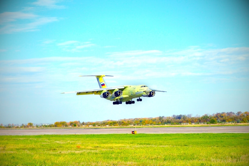 Aviation, plane, military transport aircraft, green, Ilyushin, Russia, white, Candid, The Il-76, 2K, The rise, 90A, The sky, Day