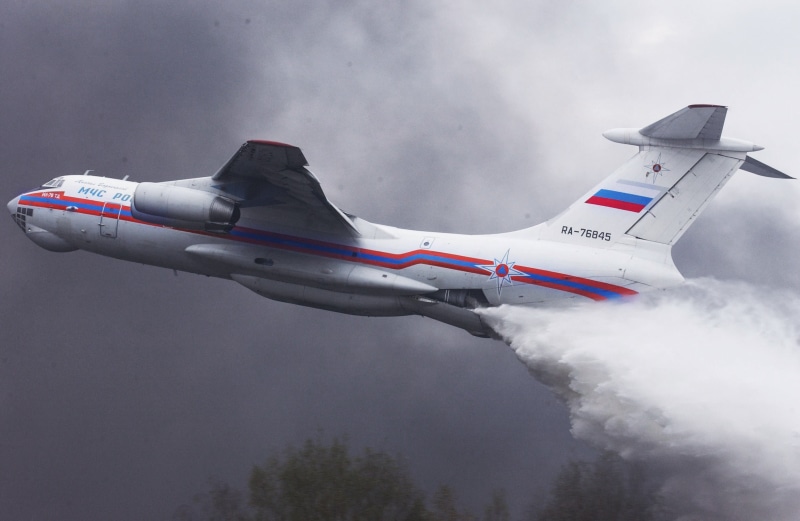 Ilyushin, The plane, cloud - sky, Candid, Reset, pink, motion, nature, Fire, speed, In the air, airplane, on the move, transportation, 2K, military, flying