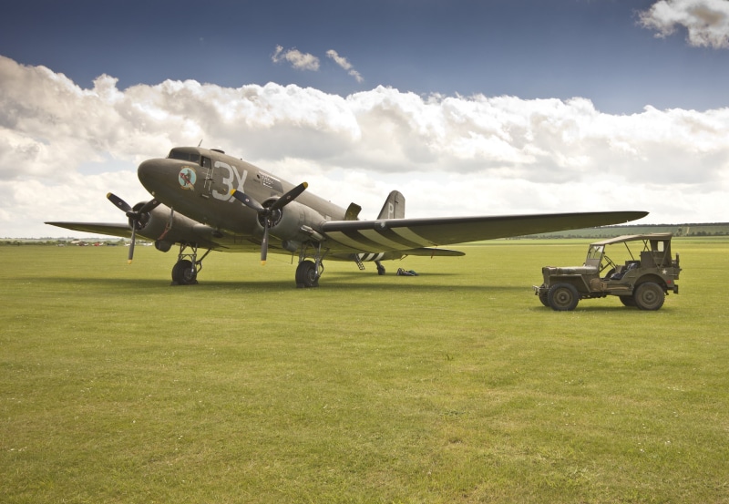 military transport, Douglas C-47, " Willis-MVandquot;, Jeep, the airfield, Willys MB, 1080P, the plane