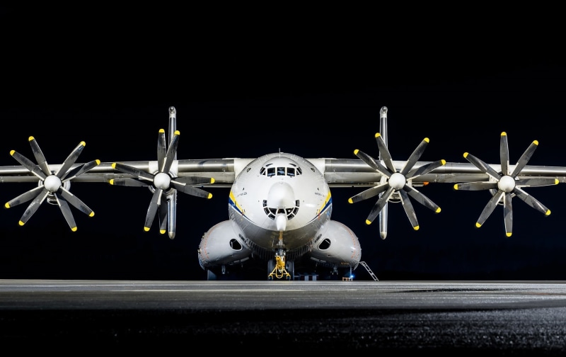 An-22, Ukraine, transport, 1080P, the plane, night, Antey, the airfield, heavy, Antonov