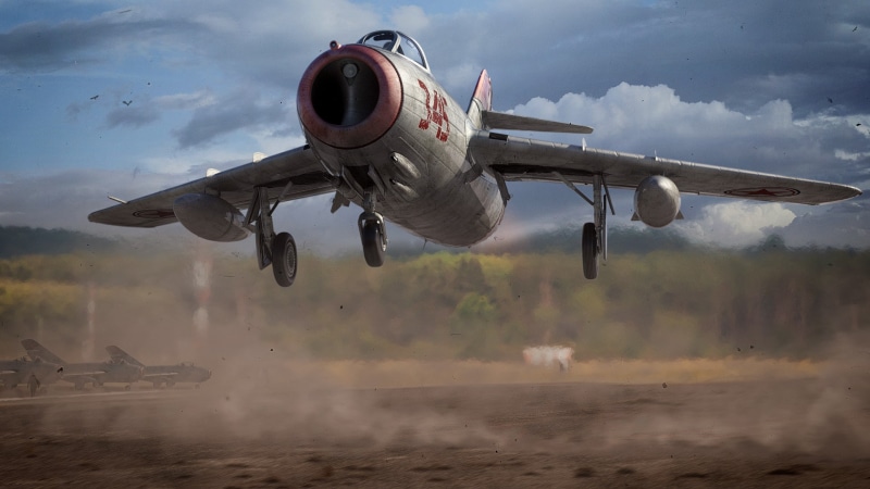 mode of transportation, on the move, sky, military training, air vehicle, military, outdoors, brown, Fagot, transportation, Korea, The MiG-15, Soviet, OKB