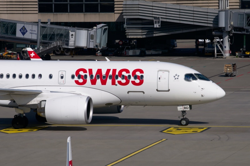 jet, aerospace industry, swiss, road, air vehicle, airplane, 4K, terminal, asphalt, architecture, tarmac, stationary, day, airport, aviation, airport runway