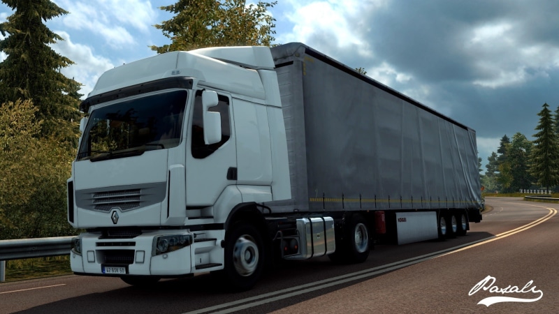 mode of transportation, transportation, nature, no people, Truck, outdoors, street, semi-truck, 1080P, tree, cloud - sky, Renault, road, motor vehicle