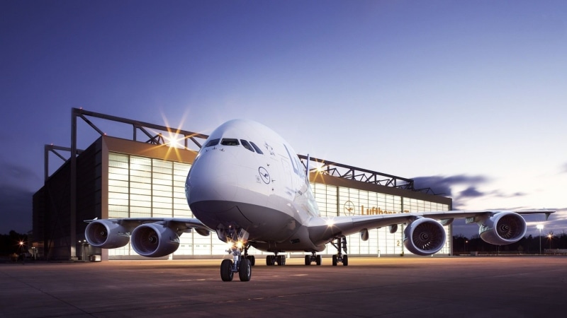 front, a380, aircrafts and planes, lufthansa, 1080P, airbus
