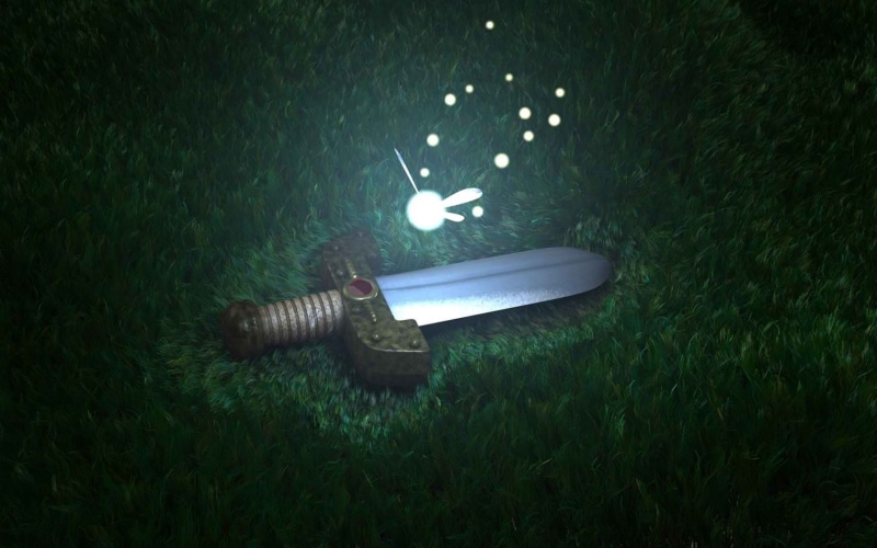 leaf, no people, absence, field, green color, sunlight, high angle view, video games, plant, The Legend of Zelda, outdoors, grass, growth, illuminated