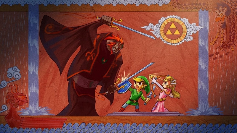 link, waker, hd, triforce, arrow, wind, nintendo, ganondorf, sword, shield, zelda, 720P, bow, video games