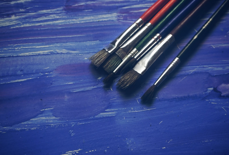 day, watercolour, conceptual, painting, writing instrument, coloring, colors, brush, creative, aggression, paintbrush, high angle view, backgrounds, colourful
