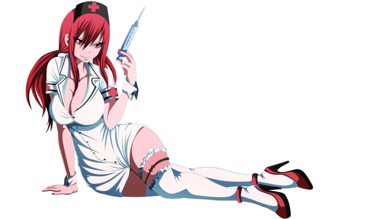 Scarlet Erza, Syringe, 1080P, Nurse Outfit, Fairy Tail