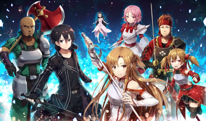 indoors, Ryoutarou Tsuboi, 1080P, Asuna Yuuki, Yui (Sword Art Online), women, Keiko Ayano, celebration, Rika Shinozaki, arts culture and entertainment